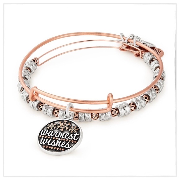 Alex & Ani Warmest Wishes Rose Gold Bangle Set - Picture 3 of 3
